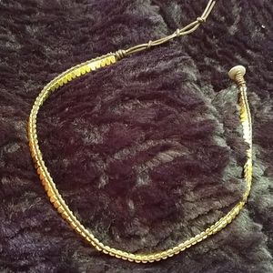 Burnished Gold Choker Adjustable Flat Reflective